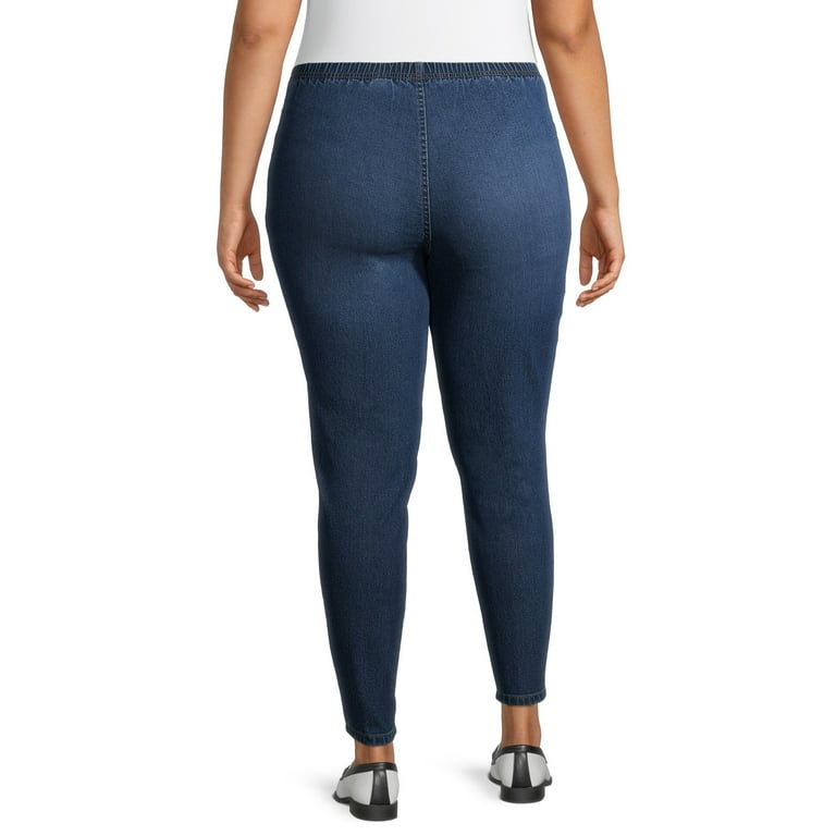 Ladies High Waisted Black Skinny Jeans Stretch Denim Jeggings Size 8-16 31,22